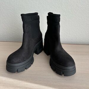 UGG Brooklyn Chelsea Black Suede Chunky Platform Boot 8